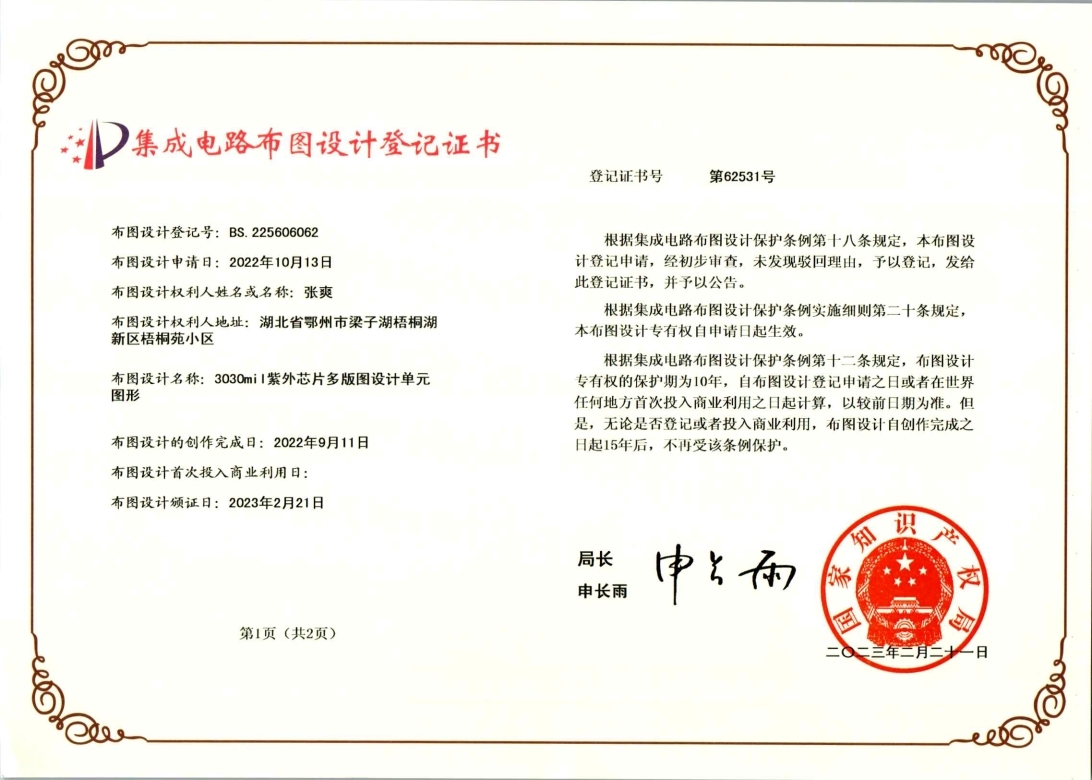 3030mil UV chip multi layout design unit graphics