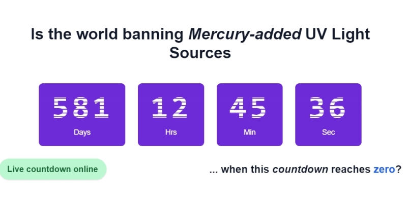 UV zero mercury countdown is in progress