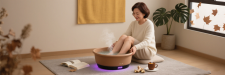 Autumn and Winter Health Foot Bath Scene